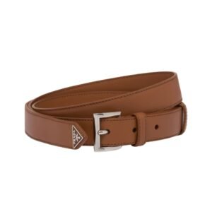 PRADA LEATHER BELT IN BROWN