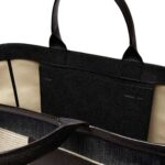 VALEXTRA TOTE BAG DENIM STRIPE LARGE