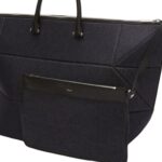 VALEXTRA POLYHEDRAL WEEKENDER DENIM TRAVEL BAG