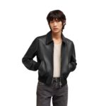 AMI ZIPPED LEATHER JACKET