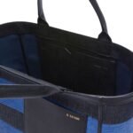 VALEXTRA TOTE BAG DENIM STRIPE MEDIUM