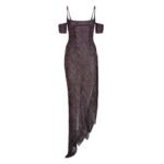 the attico dark purple long dress