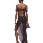 the attico dark purple long dress
