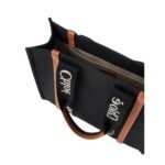 CHLOE MEDIUM WOODY TOTE BAG BLACK AND BEIGE