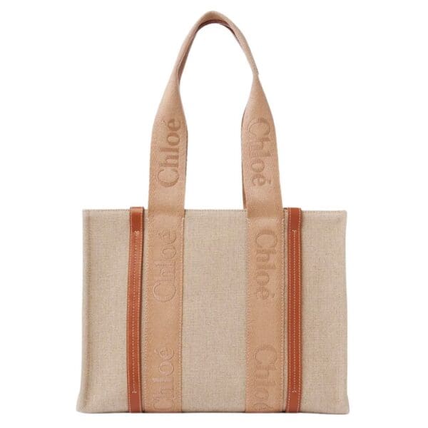 CHLOE MEDIUM WOODY TOTE BAG SOFT TAN
