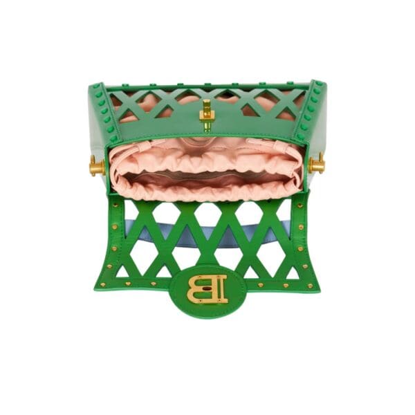 BALMAIN BUZZ DYNASTY BAG IN PATENT LEATHER WITH AN OPENWORK GRID MOTIF - Image 5