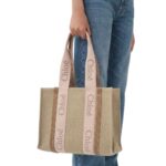 CHLOE MEDIUM WOODY TOTE BAG BLUSHY BEIGE