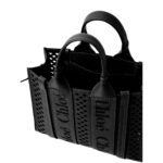 CHLOE SMALL WOODY TOTE BAG WITH STRAP BLACK