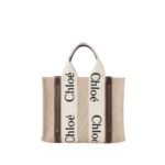 CHLOE SMALL WOODY TOTE BAG WITH STRAP DEEP VIOLIN