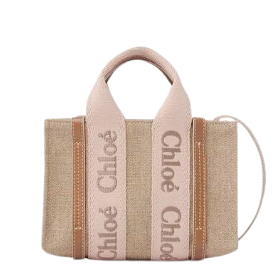 CHLOE MINI WOODY TOTE BAG BLUSHY BEIGE