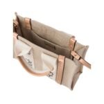 CHLOE SMALL WOODY TOTE BAG WHITE AND BEIGE