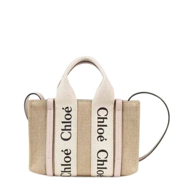 CHLOE MINI WOODY TOTE BAG CEMENT PINK