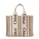CHLOE SMALL WOODY TOTE BAG CEMENT PINK