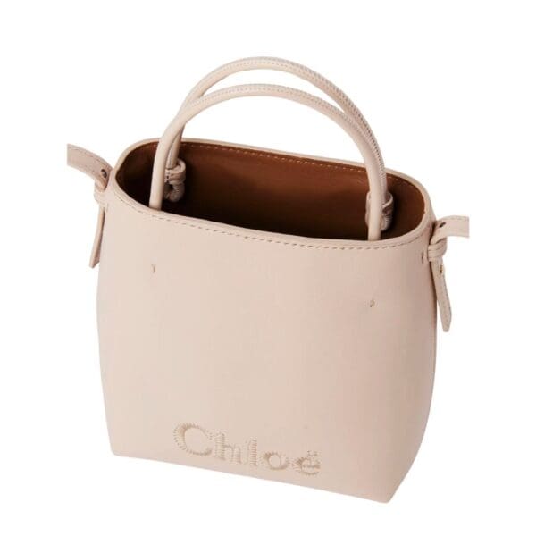 CHLOÉ SENSE MICRO TOTE BAG CEMENT PINK