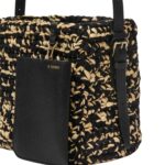 VALEXTRA SOFT RAFFIA AND COTTON BUCKET MINI BAG