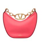 VALENTINO GARAVANI VLOGO MOON MINI HOBO BAG IN NAPPA LEATHER WITH CHAIN