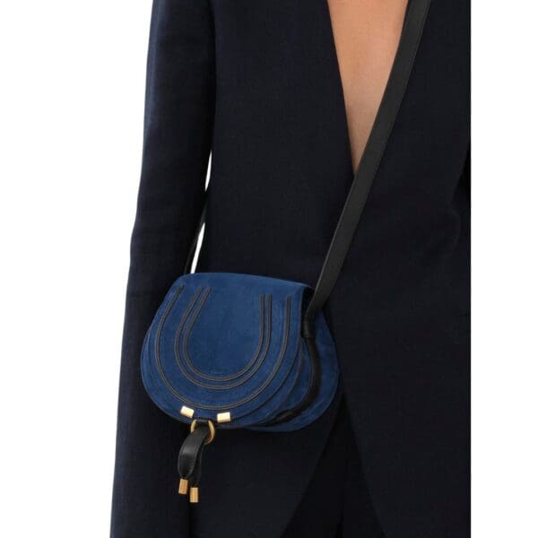 CHLOE MARCIE MEDIUM SADDLE BAG DEEP DENIM