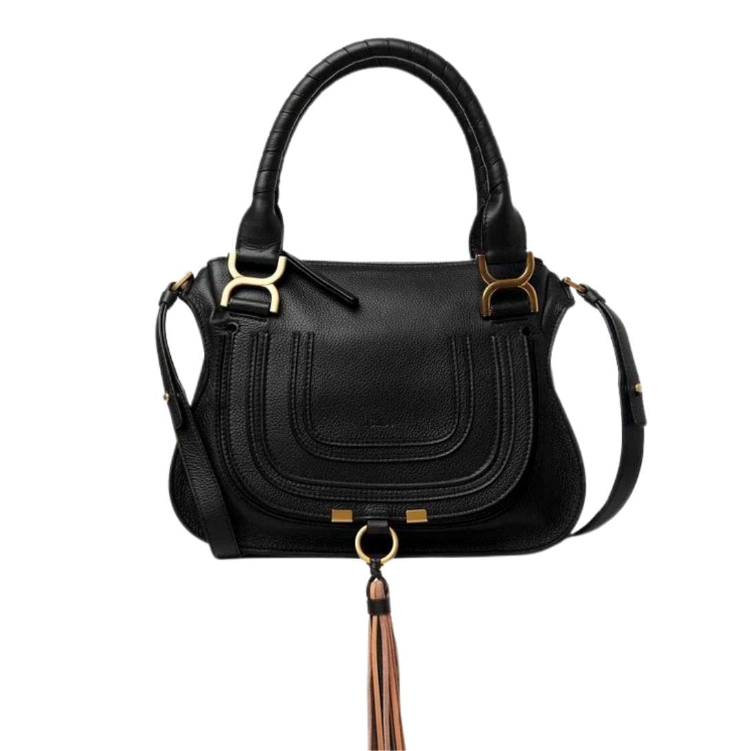 CHLOE MARCIE SMALL DOUBLE CARRY BAG BLACK