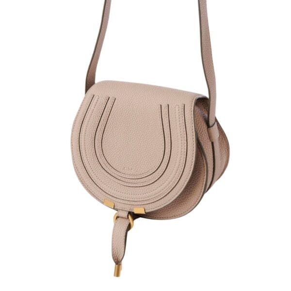 CHLOE MARCIE SMALL SADDLE BAG NOMAD BEIGE