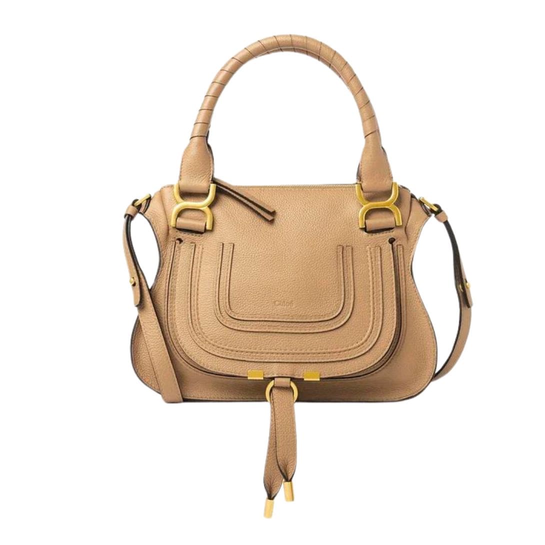 CHLOE MARCIE SMALL DOUBLE CARRY BAG MILKY BROWN