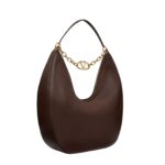 VALENTINO GARAVANI MAXI VLOGO MOON NAPPA LEATHER HOBO BAG WITH CHAIN