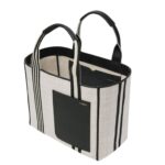 VALEXTRA LINEAR FABRIC MEDIUM TOTE BAG
