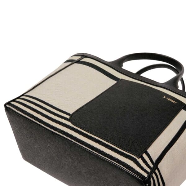 VALEXTRA LINEAR FABRIC MINI TOTE BAG