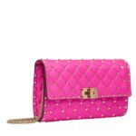 VALENTINO GARAVANI ROCKSTUD SPIKE NAPPA LEATHER CROSSBODY CLUTCH BAG