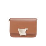 SANTONI BROWN LEATHER CROSSBODY BAG