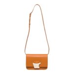 SANTONI BROWN LEATHER CROSSBODY BAG