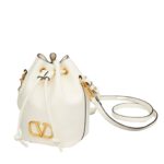 VALENTINO GARAVANI MINI VLOGO SIGNATURE BUCKET BAG IN NAPPA LEATHER