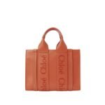 CHLOE SMALL WOODY TOTE BAG TAWNY ORANGE