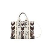 CHLOE SMALL WOODY TOTE BAG BROWN MULTICOLOUR