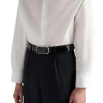 BALLY LOTO 30MM BELT IN BLACK BRUSHED LEATHER