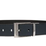 BALLY SHIFFIE 35MM REVERSIBLE AND ADJUSTABLE BELT IN BLACK AND BLUE LEATHER