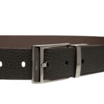 BALLY SHIFFIE 35MM REVERSIBLE AND ADJUSTABLE BELT IN BLACK AND EBONY LEATHER