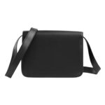 SANTONI BLACK LEATHER CROSSBODY BAG