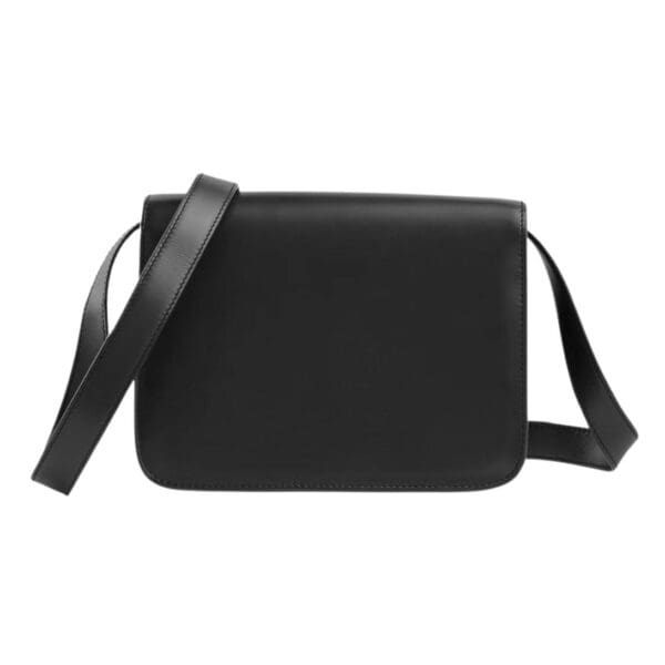 SANTONI BLACK LEATHER CROSSBODY BAG