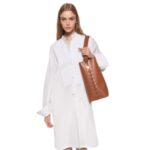 STELLA MCCARTNEY FRAYME WHIPSTITCH TOTE BAG