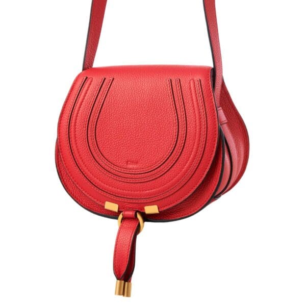 CHLOE MARCIE SMALL SADDLE BAG RED FLAME
