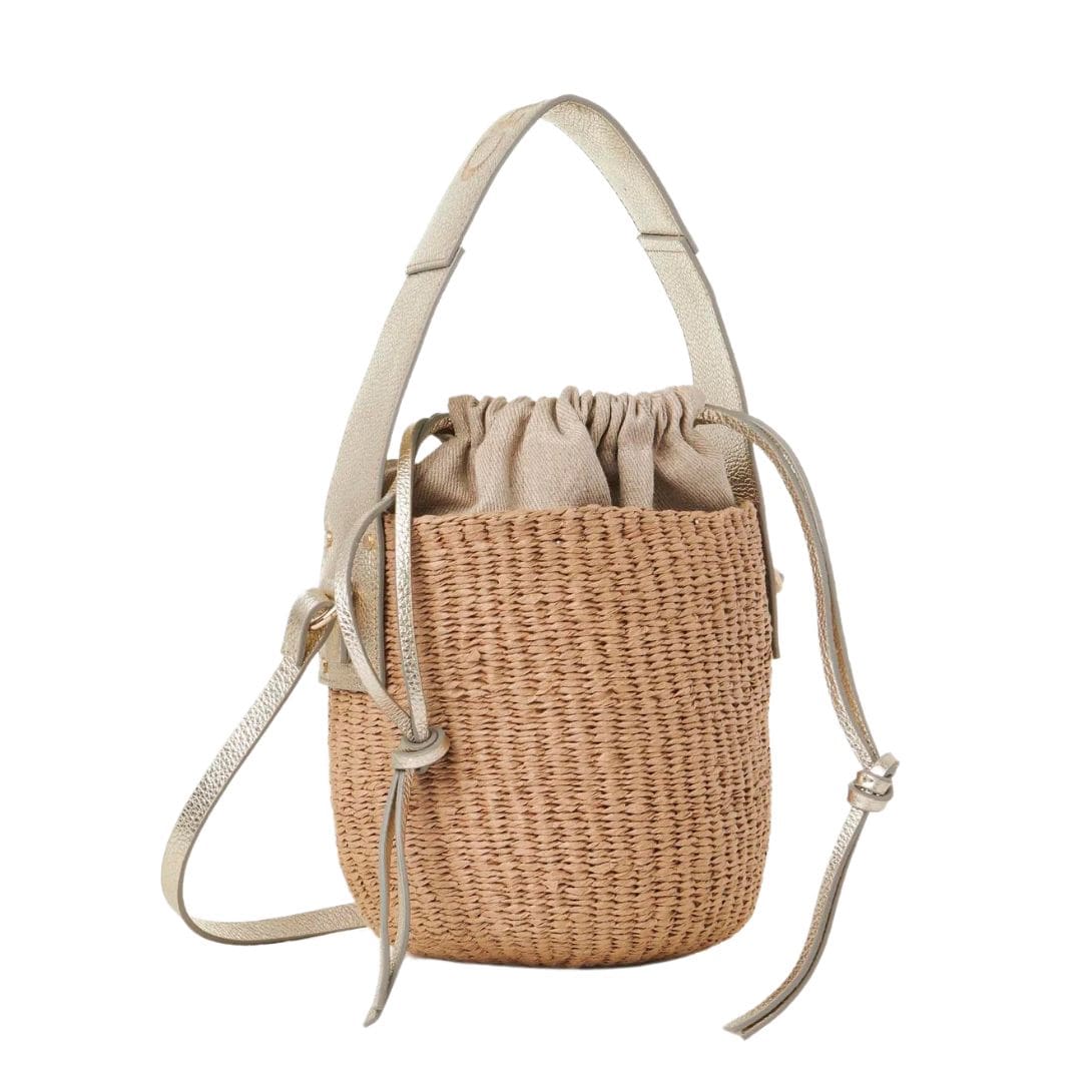 CHLOE SMALL WOODY BASKET LIGHT GOLD