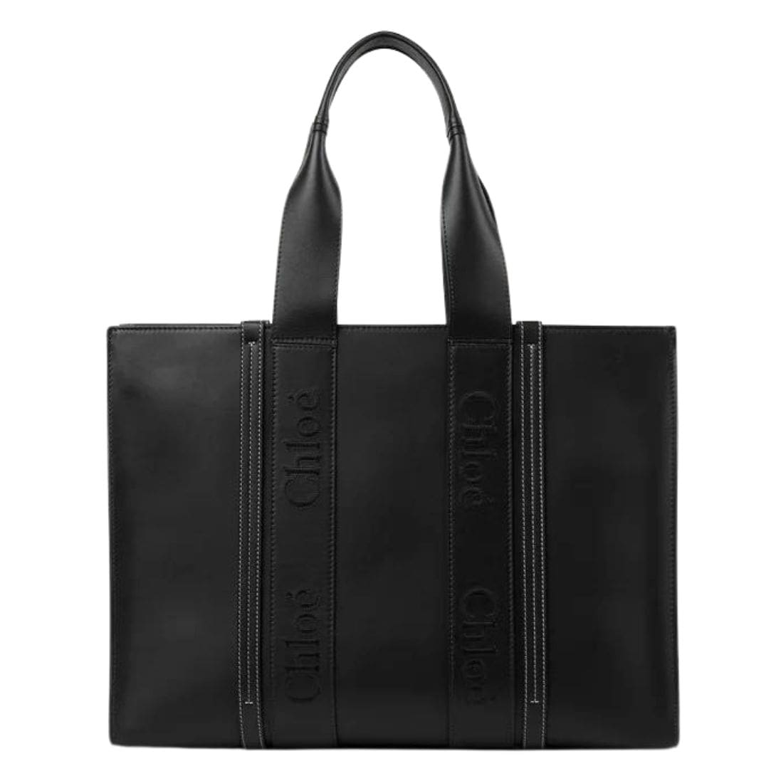 CHLOE LARGE WOODY TOTE BAG BLACK