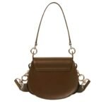 CHLOE SMALL TESS BAG IN SHINY & SUEDE LEATHER DARK KHAKI