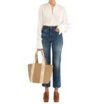 CHLOE LARGE WOODY BASKET IN FAIR TRADE PAPER WILD GREY