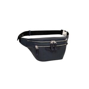 SANTONI BLUE TUMBLED LEATHER BELT BAG