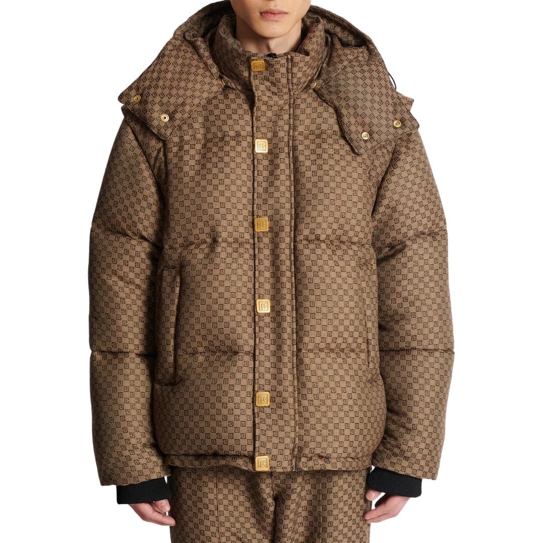 BALMAIN MINI MONOGRAMMED DOWN JACKET
