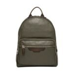SANTONI GREEN TUMBLED LEATHER BACKPACK