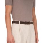 SANTONI MEN’S BROWN SUEDE ADJUSTABLE BELT