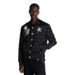 BALMAIN STARS EMBROIDERED BOMBER JACKET