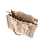 CHLOE SMALL WOODY TOTE BAG IN LINEN WILD GREY